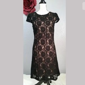 Forever 21 Black Lace Overlay over Gold Size Small